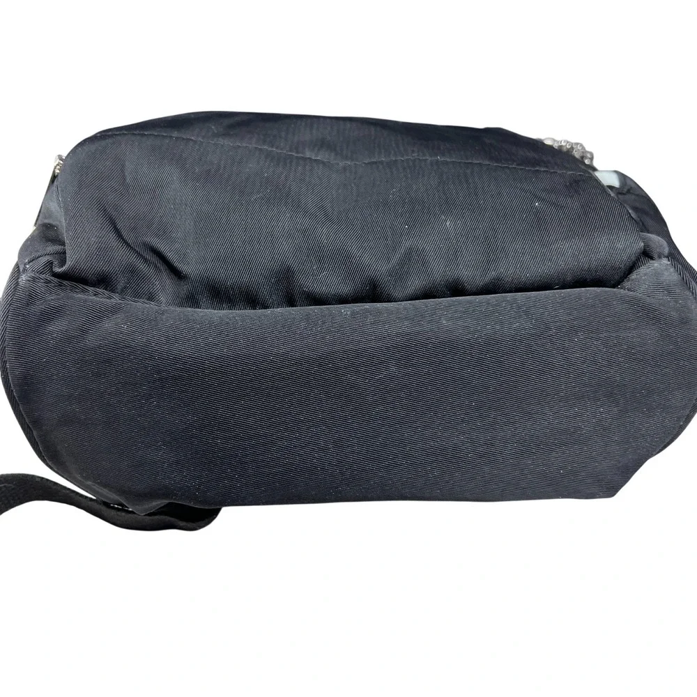 Kipling Audrie Black Nylon Diaper Bag Backpack Doctor Bag Opening w Monkey Charm